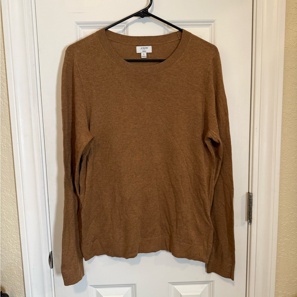 J.Crew Tan Teddie 100% Cotton Crew Pullover - Picture 2 of 5